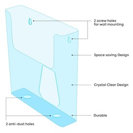 Deflecto Portrait Literature Stands for Display - A4 Wall Mounted Magazine File Holder with Flat Back Design- Perfect for Leaflet, Brochure, & Menu