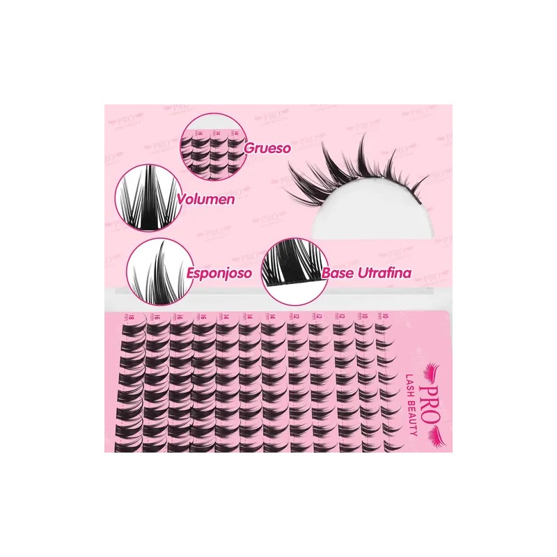 Extensiones De Pestañas Kit Efecto Manga Anime Mixto Lash