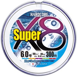 DUEL H4330-5C HARDCORE Super X8 PE Fishing Line [Line Fishing Line Fishing Equipment, High Strength, High Sensitivity] No. 6.0 988.4 ft (300 m) 5 Colors