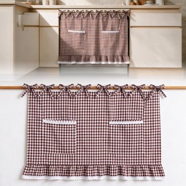 Farmhouse Oven Skirt Curtain for Door, 21.6" W x 30" L