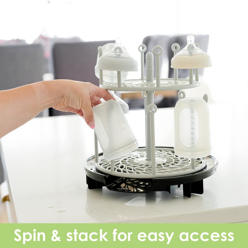 The First Years Spin Stack Bottle Drying Rack — Black