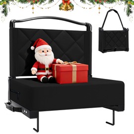 Kaganoon Stadium Seats with Back Support Cushion, Folding Stadium Seats for Bleachers Hold up 400lbs, Wide Bleacher Seat with Shoulder Strap & Handle Comfort for Sports Events (Black, 1pcs)