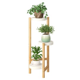 FILWH Plant Stand Indoor Outdoor Plant Rack 3 Tier 3 Potted Flower Holder Ladder Plant Stands for Balcony Window Living Room Garden Patio White
