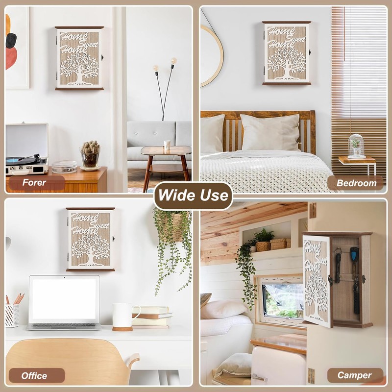 QILICZH Decorative Key Holder for Wall,Key Box Wall Mounted,Key Cabinet,