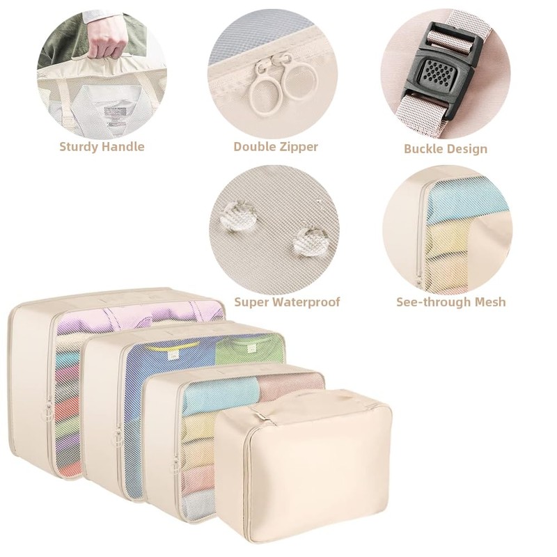 Packing Cubes for Suitcase,Lychico 9pcs Travel Luggage Packing Organizers Waterproof