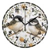 Msyxl Chickadee Birds Wall Clock, Silent Non Ticking 10 Inch