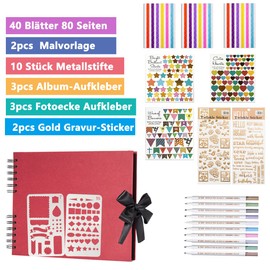 KASZOO Fotoalbum, Fotoalbum zum Selbstgestalten, DIY Fotobuch 80 Seiten, Kann als Abschluss Geschenk, Geburtstagsgeschenk, Hochzeitstagsgeschenk, Valentinstagsgeschenk und verwendet werden, bordeaux