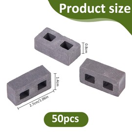 SUPERFINDINGS 50Pcs Mini Cinder Blocks For 1:12 Diorama Dollhouse Building