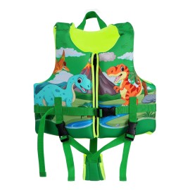 Chaleco De Natación Para Niños 2 A 6 Años Con Correa Ajustab Little Dinosaur Talla