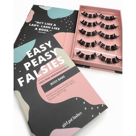GIRLGOTLASHES Flutter Fling Large Boxes, Handmade Eyelash Extensions, Home Eyelash Extensions, 5 Eyelash Pairs, Lashes with 5-7 Days Hold, Vegan