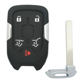 Smart Key Fob Shell Case Replacement Fits for GMC Yukon Acadia Terrain Chevy Tahoe Suburban Silverado Keyless Entry Car Remote Cover (5 Buttons B)