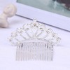 QUUPY Small Rhinestone Crown Comb Mini Tiara Hair Clips Shiny