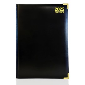 G4GADGET A5 Day A Page Diary Black 2025 | Hardback Cover | Daily Planner with Hourly Slots | Compact and Durable