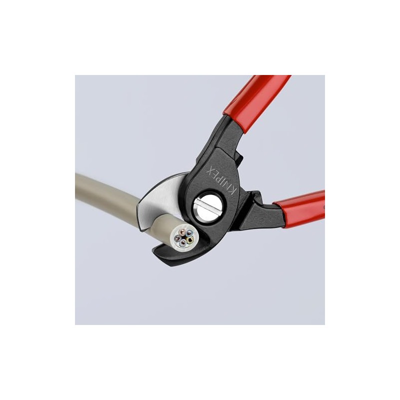 KNIPEX Cable Shears, 6-1/2 In L, 1/0 AWG, Red