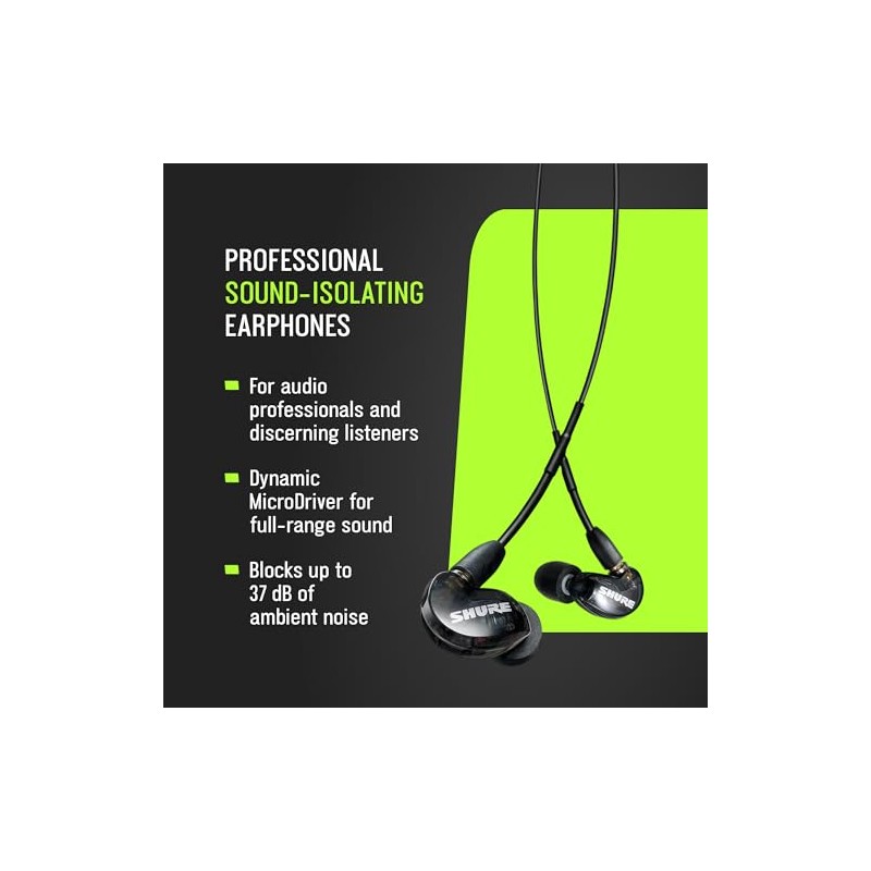 Shure Auriculares Aislantes de Sonido SE215-K, Color Negro