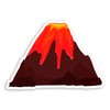 2 x 10cm Volcano Vinyl Stickers - Lava Geology School