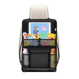 Kick Mats Back Seat Protector, 1Pc Waterproof Oxford Seat Back Protector, Car Seat Back Protector for Kids, Back of Seat Protector for Kids Feet Car Seat (1pc with Table Pocket)