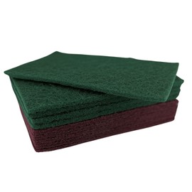 VSM Abrasives Non-Woven Hand Pads, 6"x 9", Intermediate Pack - 5 Fine (Green) and 5 Very Fine (Maroon), Pack of 10 Scuff Pads
