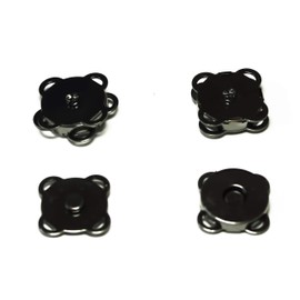 ALL in ONE 10 Sets Magnetic Button Clasp Snaps for Sewing Craft Bag Clothing Scrapbooking (18mm, Gun Black Sew On)