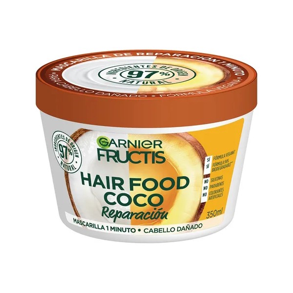 Garnier Fructis Hair Food Coco Mascarilla para pelo dañado, 350