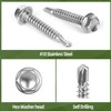 #14 x 1-1/2" Sheet Metal Screws, 100 PCS Hex Washer