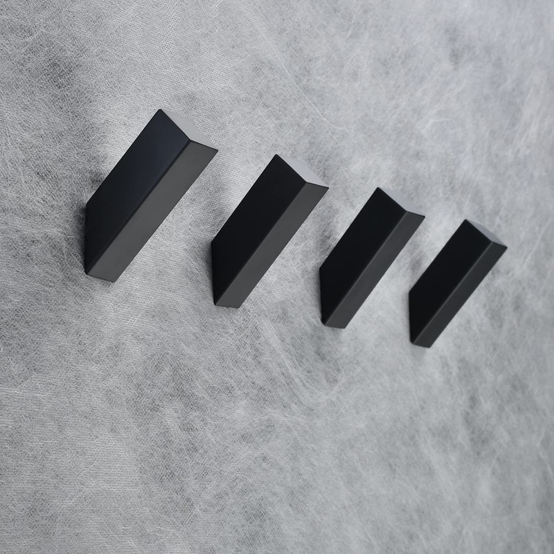 Beelee 4 Pack Black Towel Hooks for Bathroom Wall Mounted