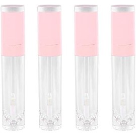 Envases Vacíos de Brillo de Labios Plástico Rosa 4 Piezas 8ml Viaje y Traslado, Aptos para Líquido Labial y Aceite, Formato Portátil de 8ml