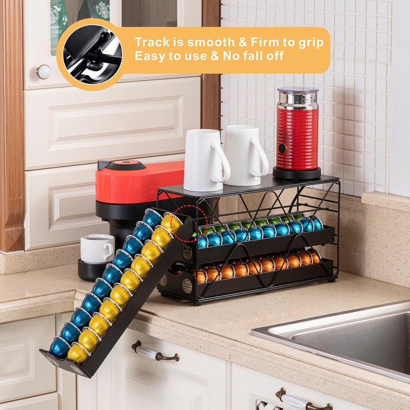 FlagShip for Nespresso Pod Holder Vertuo Pod Drawer Large Mullti