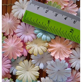 mulberry daisy 100 pcs Assorted Colors Paper Flower for Craft Patch Scrapbooking Embellishment Cardmaking Size 1 inch