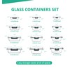 KOMUEE 24 Pieces Glass Food Storage Containers Set,Meal Prep Containers-Stackable