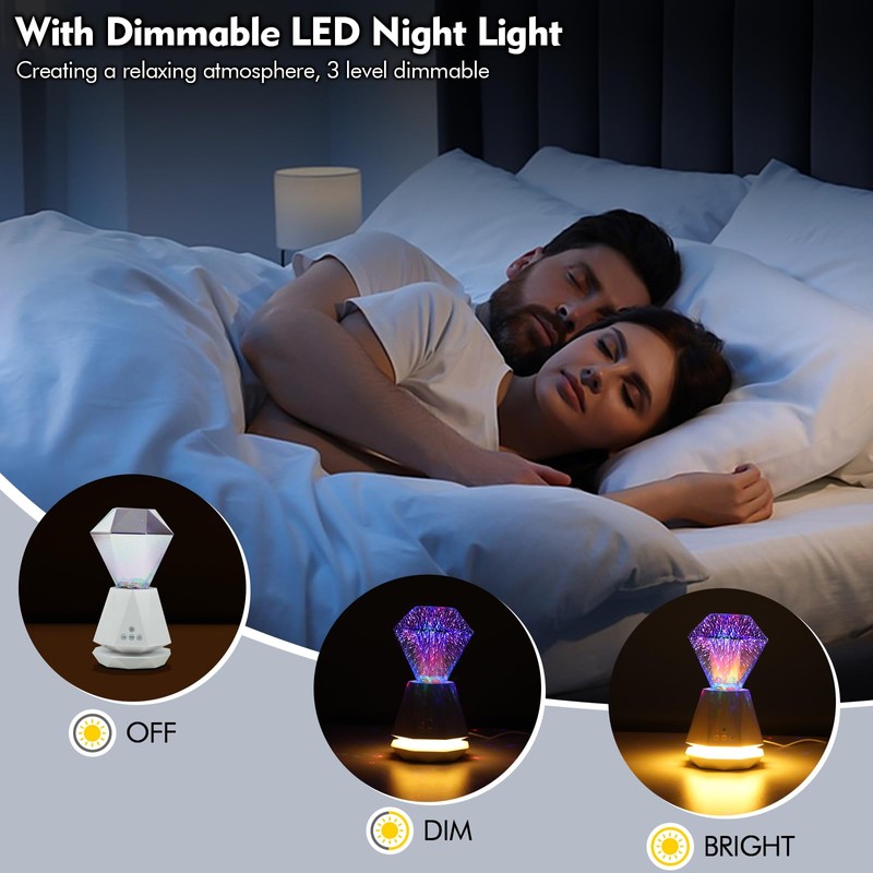 poeland Dazzle-Glow Diamond Light Bedside Lamp, Diamond Table Lamp with