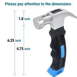 Small Claw Hammer - Mini Hammer for Women&Kids, Camping Hammer, Stubby Tack Hammer, Nail Hammer with Magnetic (Blue)