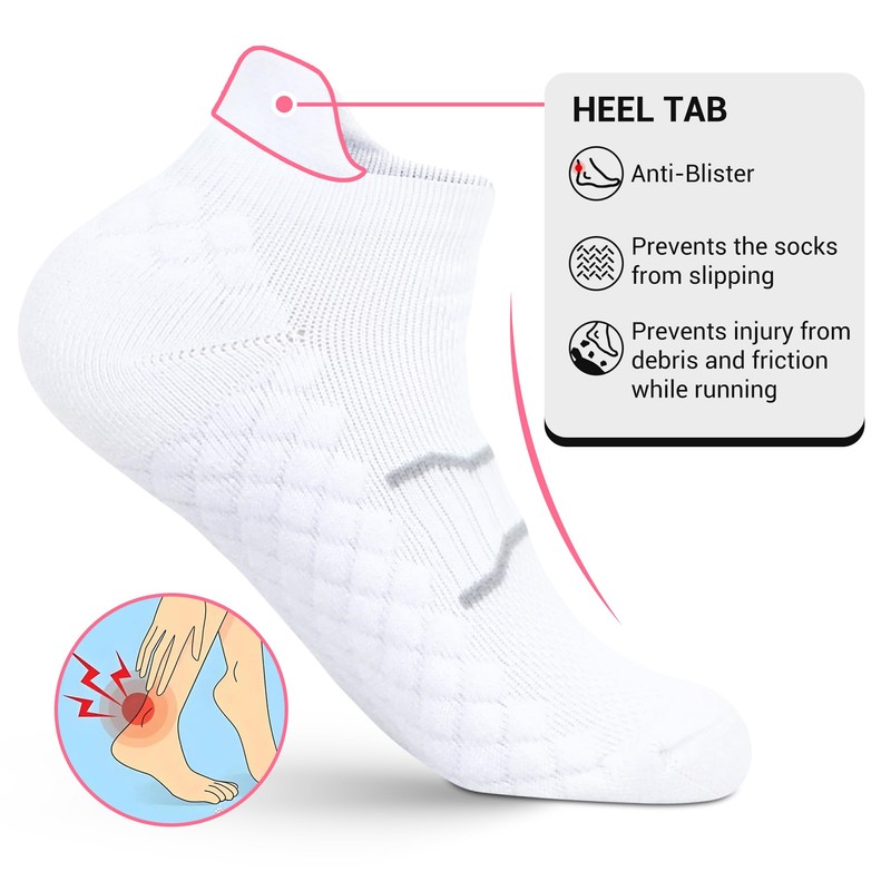 WeciBor Womens Bamboo Trainer Running Socks, Low Cut Cushioned Breathable