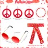 Batiyeer 6 Pcs Hippie Accessories for Women, Boho Peace Sign