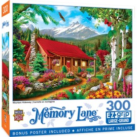 MasterPieces - 300 Piece Jigsaw Puzzle, Large EZ Grip Shapes, Mountain Hideaway, Fun for Adults, Seniors, Family, Kids, Non-Glare Finish, 18"x24"