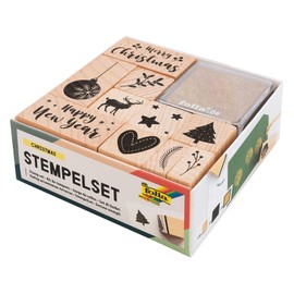 Folia 31104 Wooden Stamp Set, Christmas