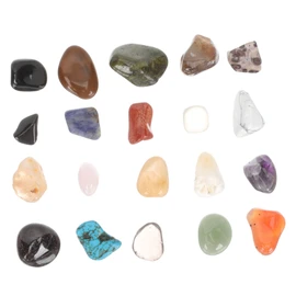 Kisangel 20pcs Polished Gemstones and Crystals Box Natural Rocks and Minerals for Educational Use Tumbled Stones for Rock Collection and Home Decor