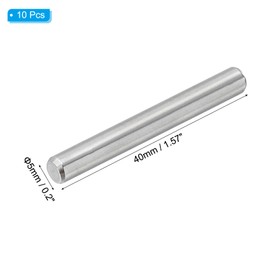 PATIKIL 304 Stainless Steel Dowel Pins 5 x 40 mm, 10 Pack Metal Dowel Pins Shelf Pegs Support Shelves Bunk Bed Fasten Elements Hardware for Furniture Fixing Component Position