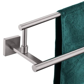 KOKOSIRI Hand Towel Holder Brushed Nickel Bathroom Rack 20-Inch Double Bath Towel Bars Rails for Garage Kitchen Stainless Steel B5009BR-L20