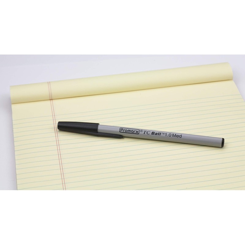 Promarx TC Ball Stick Pens, Medium Point, Black Ink, 10