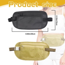 2 Pcs Money Belt for Travel – Hidden Anti-Theft Waist Bags – Lightweight, Adjustable Travel Pouch for Men & Women – Secure Passport Holder & Hidden Money Organizer