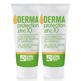 Derma Health - Derma PROTECTION ZINC 10 Beruhigende und schützende Creme mit Zinkoxid 10% Behandlung von Rötungen und Irritationen. Aufstrichcreme - 200 ml - x2