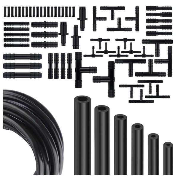 Multipurpose Vacuum Line Kit,6PCS 5Ft Vacuum Hose Automotive+64PCS Vacuum Line