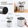 OKT Kitchen Utensil Holder,7.2″Large Stainless Steel Utensil Crock with Non