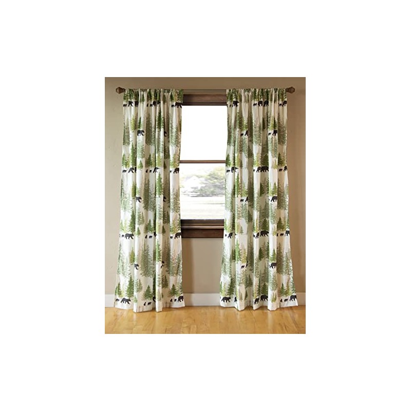 CARSTENS, INC. Printed Curtain Panel Set, Rustic Cabin & Lodge,