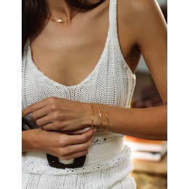 nometo 925 Sterling Silver Paperclip Bracelet Lobster Clasp 3mm 18k Gold Over Paperclip Bracelet for Women Diamond Cut 6.5-9Inches(8.5)