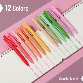 Mr. Pen- Retractable Gel Pens for Journaling, 12 Pack, Assorted Color Ink(Floral Meadow), Fast Dry, Colorful & Soft Grip Barrels, Smooth Writing, 0.5mm Fine Point Aesthetic Pens