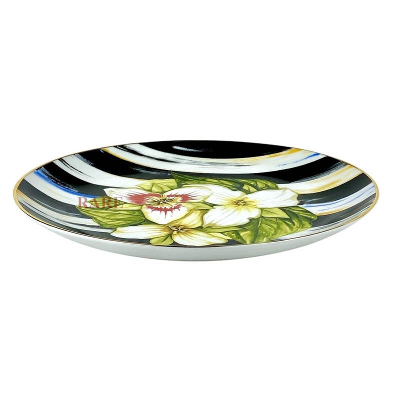 MacKenzie-Childs MacKenzie Childs Thistle & Bee Courtly Stripe 8.25" Trillium
