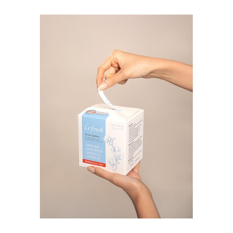 Organic 100% cotton cover vegan sanitary pad medium size 2