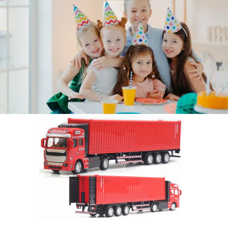 Pull Back Container Truck Toy High Simulation Plastic Alloy Container